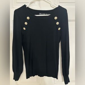 Black sweater w/gold buttons